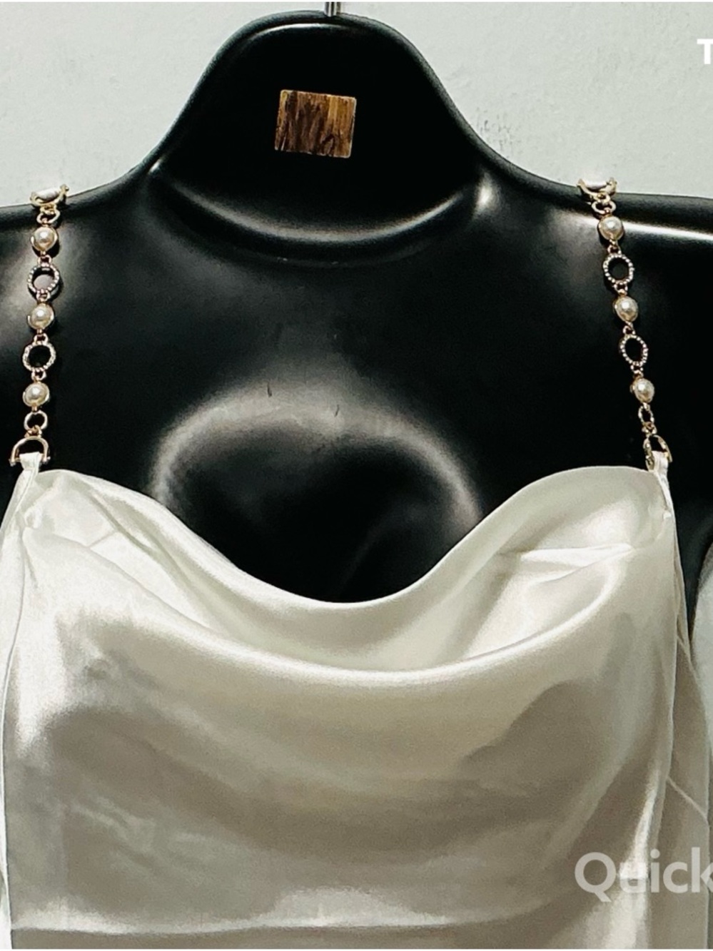 NWT Nicole Miller Satin Slip Top in Ivory - Picture 2 of 13